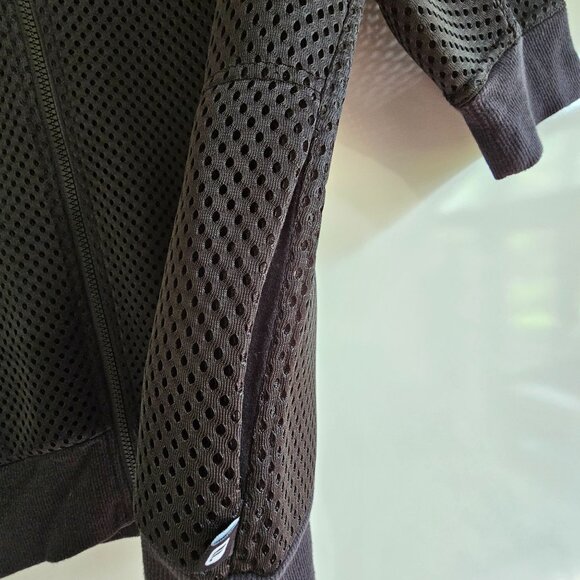 Fabletics Black Mesh Zip-Up Short-Sleeve Jacket Casual Athleisure Wear, Size XL - Picture 5 of 8